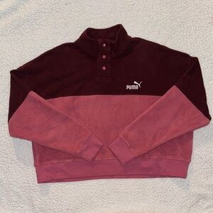 PUMA Women’s Two-Tone Turtleneck Fleece Pullover